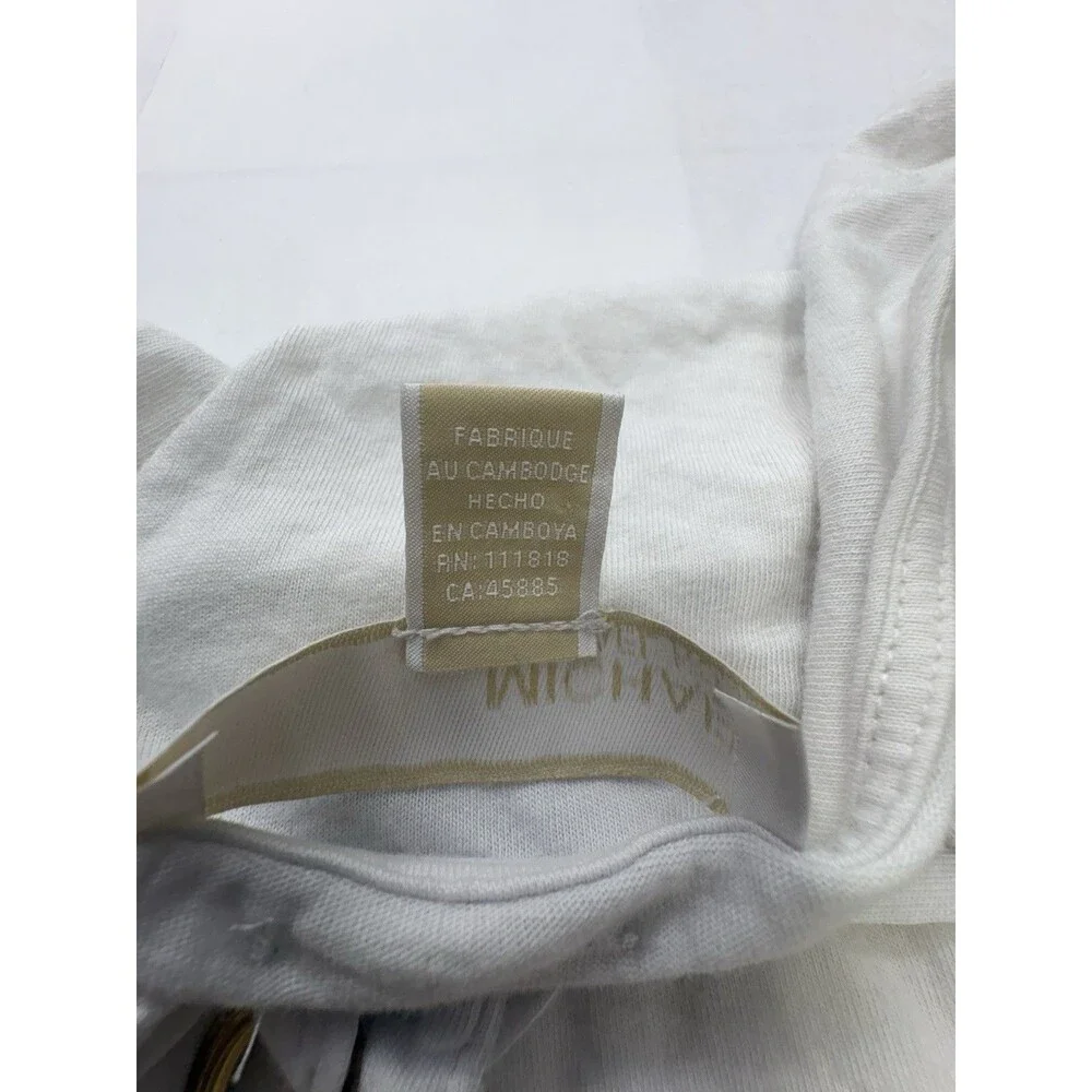 Michael Kors Women's White Lace-Up Grommet Short Sleeve Top Size Large